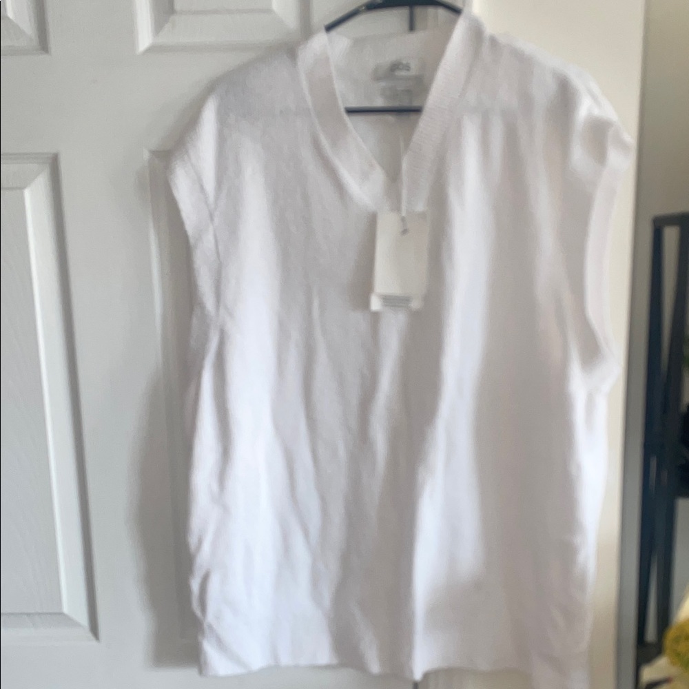 COS Textured White Knit Top